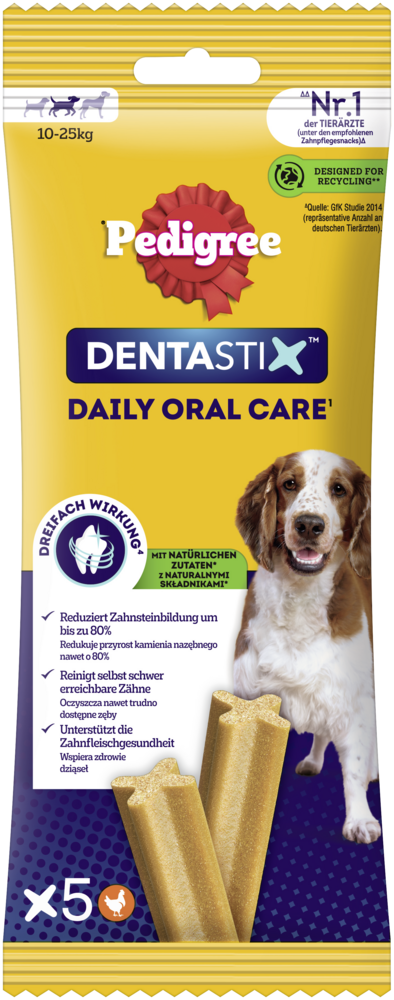 Pedigree Hundeleckerli DentaStix Daily Oral Care für mittlere Hunde